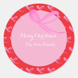 Adesivo Bows Christmas Red Muted Bright Hand Drawn