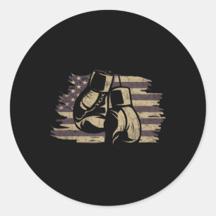 Adesivo Boxas Luvas Bandeira Americana Retro Antigo Boxin