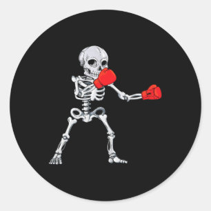 Adesivo Boxe de Esqueleto Kickboxing Mma Halloween
