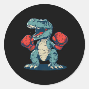 Adesivo Boxe Dinossauro Boxeador Dino Kickboxing T-rex Box