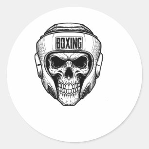 Adesivo Boxe Engraçado Retro Vintage Crânio de Boxeador Pa