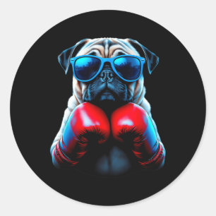 Adesivo Boxe Pug Cão Kickboxing Legal