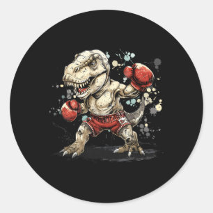 Adesivo Boxeador Dinossauro Boxe T-rex Kickboxing Dino Box