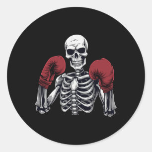 Adesivo Boxeador Esqueleto Boxe Kickboxing Halloween Artes