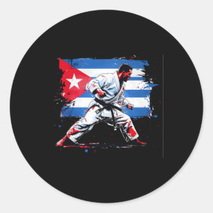 Adesivo Boxer cubano - Orgulho cubano boxando caixa de ban