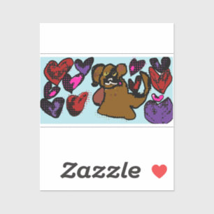 Adesivo Boxer Hearts Dois Tons Coffee Mug Wooden Box Sinal