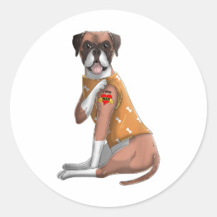 Adesivo Boxer I Love Mamãe Tatto Camiseta de cão Engraçado