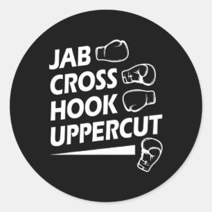 Adesivo Boxer Sport Jab Cross Hook Uppercut Boxer Birthda