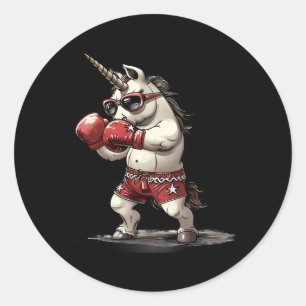 Adesivo Boxer Unicorn Com Luvas In A Box Kickboxe Cute B