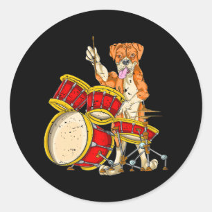 Adesivo Boxers Men Boxers Dog Music Drummer Drums