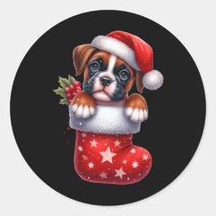 Adesivo Boxin Em Sock Christmas Santa Hat Xmas Dog Lover 1