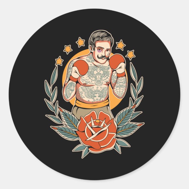 Adesivo Boxin Flash Edgy Boxin da Tatuagem Tradicional Ame (Frente)