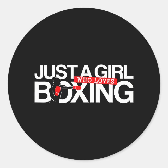 Adesivo Boxing Apenas Uma Menina Que Adora Boxing (Frente)