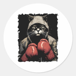 Adesivo Boxing De Gatos Com Luvas E Boxer Uniforme Para Ga
