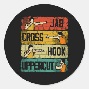Adesivo Boxing de Uppercut do Gancho Cruzado Jab