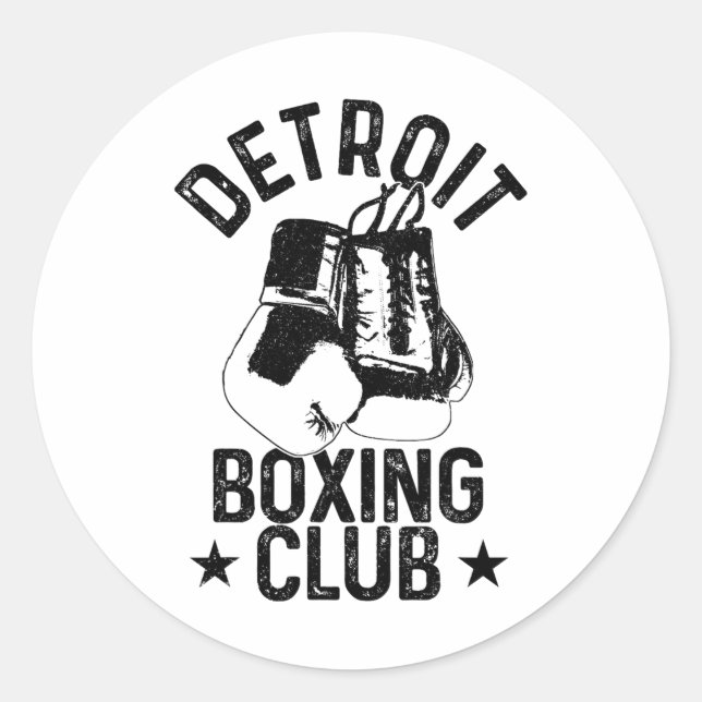 Adesivo Boxing Detroit Michigan Martial Arts Boxer 1 (Frente)
