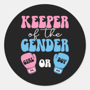 Adesivo Boxing Gender Reveal Idea Party Keeper Of The Gend