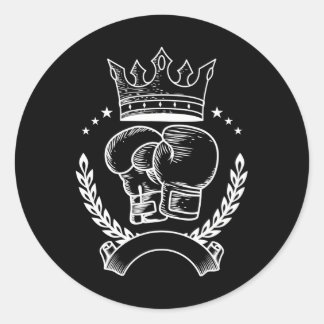 Adesivo Boxing Glove Crown Boxer Coach Combate Esporte
