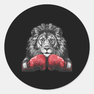 Adesivo Boxing Lion Retrait Motif Wildlife Kickboxing Lov
