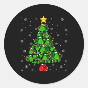 Adesivo Boxing Natal Sports Lover Xmas Tree Lights Paj