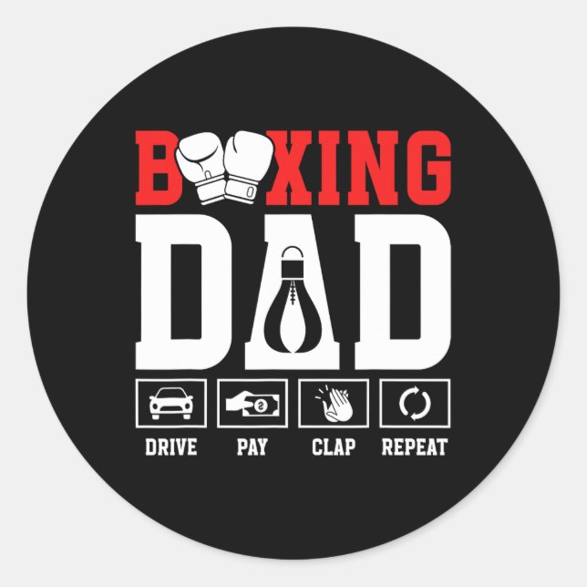 Adesivo Boxing Pai Drive Pay Clap Boxing Padre (Frente)