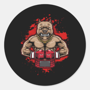 Adesivo Boxing Pit Bull ama Pitbulls Workout Animal