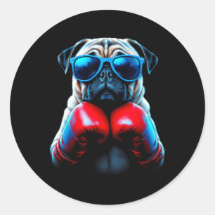 Adesivo Boxing Pug Dog Kickboxing Legal