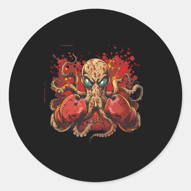Adesivo Boxpus Lover Ocean Sea Creature Funny Boxin (Frente)