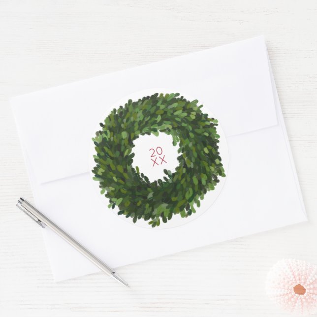 Adesivo Boxwood Wreath Christmas Holider Sticker (Envelope)