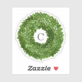 Adesivo Boxwood Wreath Monograma Vinyl Sticker
