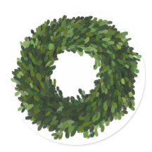 Boxwood Wreath Pintado à Mão