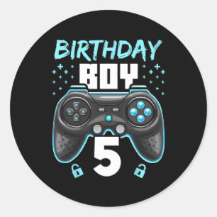 Adesivo Boy 5 Video Game Controller Gamer 5 Birthday Gif