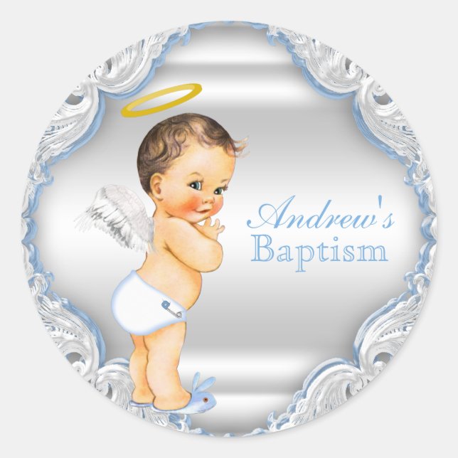 Adesivo Boy Angel Baptism Christening (Frente)