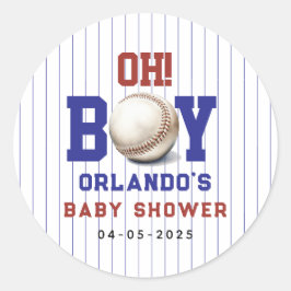 Adesivo Boy Baseball Baby Shower | Cute Sports Party