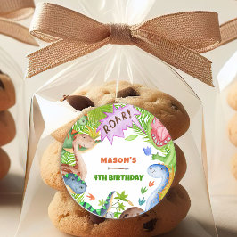 Adesivo Boy Dinosaur 4th Birthday Invitation