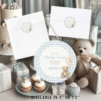 Adesivo Boy We Can Bearly Wait Teddy Bear Envelope Seal