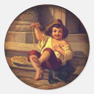 Adesivo Boy with Spaghetti by Julius Moser (c. 1808)