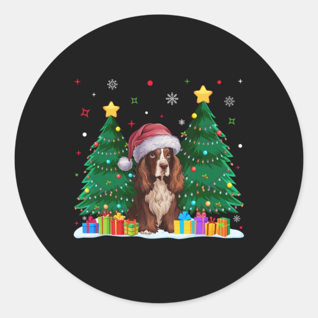 Adesivo Boykin Spaniel Dog Amava Santa Hat Ugly Natal (Frente)