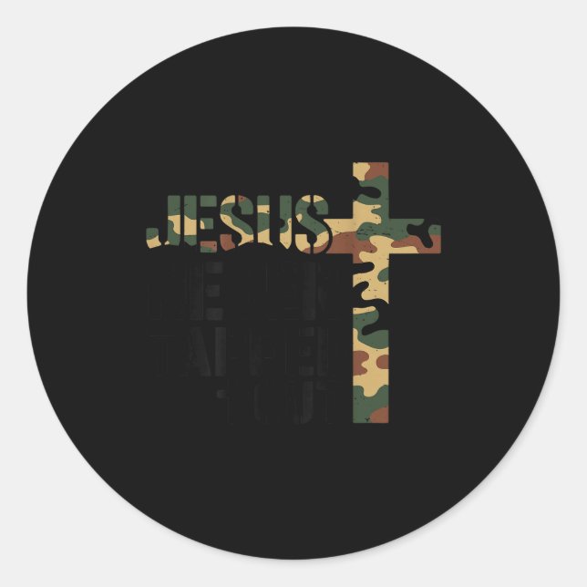 Adesivo Boys Camo Christian Wrestling Jesus Never Tapped O (Frente)