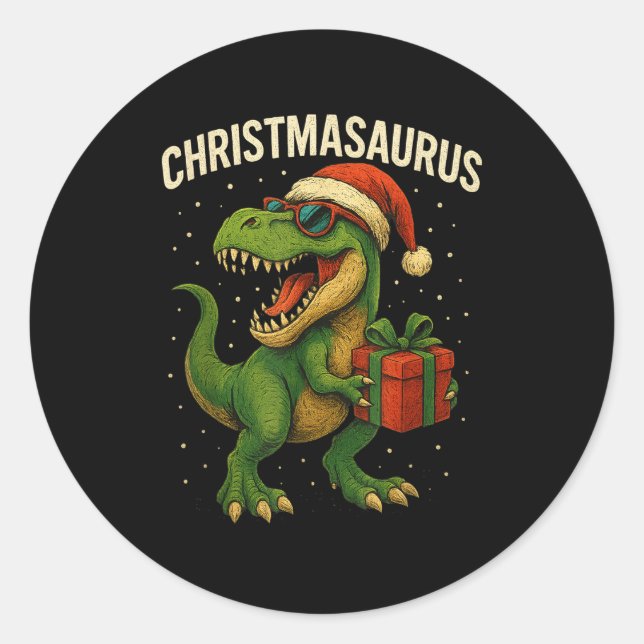 Adesivo Boys Christmasaurus Christmas Dinosaur Dino Family (Frente)
