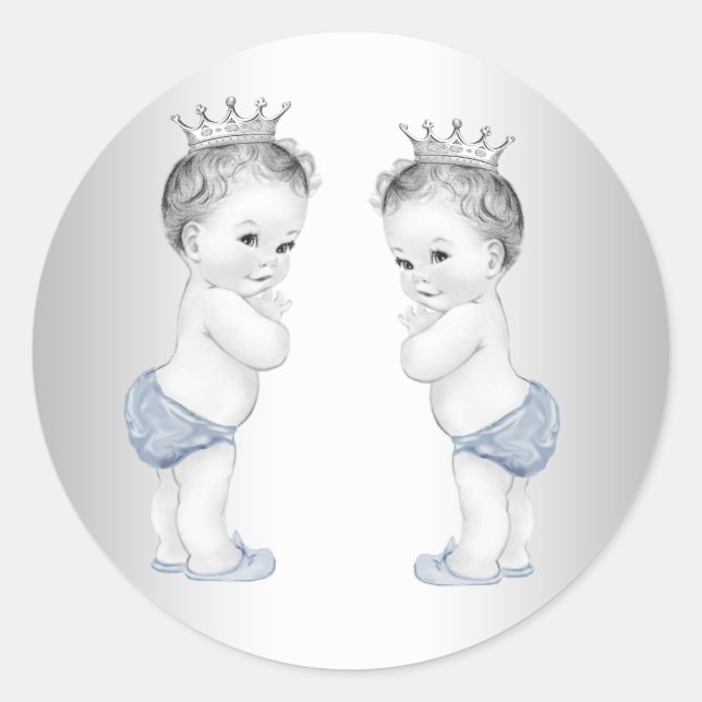 Adesivo Boys Gêmeos Chás de fraldas Blue Prince Stickers (Frente)