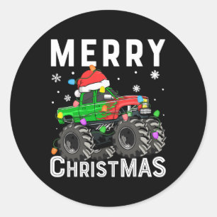 Adesivo Boys Monster Truck Feliz Natal Santa Hat Toddl