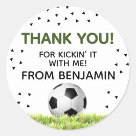 Adesivo Boys Soccer Sports Obrigado Aniversário de criança