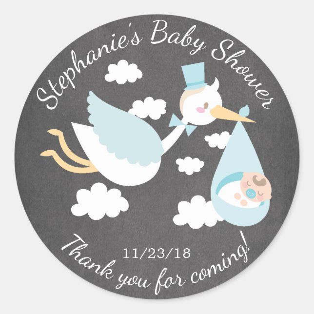 Adesivo Boys Storey Baby Shower Sticker (Frente)