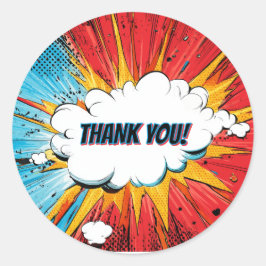 Adesivo Boys Superhero Party Thank You Stickers