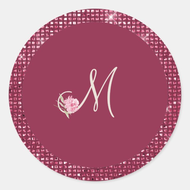 Adesivo Boysenberry Wedding Monograma Sticker (Frente)