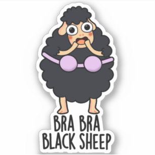 Adesivo Bra-bra Black Sheep Funny Animal Pun