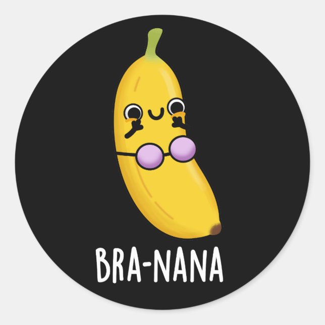 Adesivo Bra-nana Funny Banana Bra Pun Dark BG (Frente)