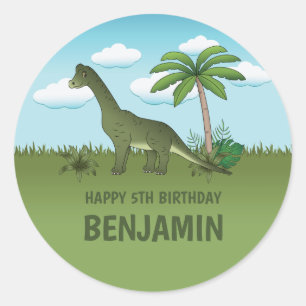 Adesivo Brachiosaurus Dinossauro Com Nome Aniversário Trop