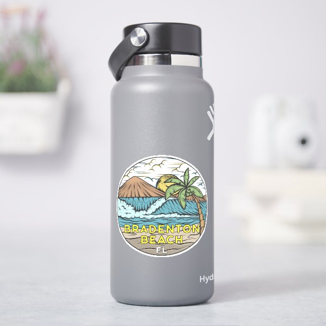 Adesivo Bradenton Beach Flórida Vintage (HidroFlask)